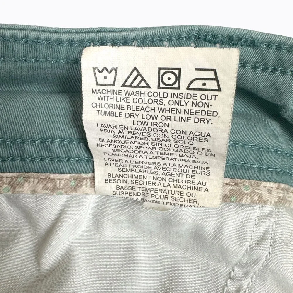 Lee Chino Mid-Rise Shorts 6M Aqua Cotton Preppy Beachy Nautical Classic Casual